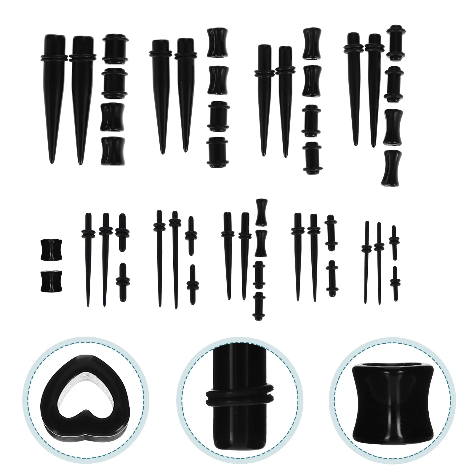 

48 Pcs Heart Shaped Earrings Acrylic Lightweight Smooth Surface Creative Design Ear Decorations for Women Men Body Piercing
