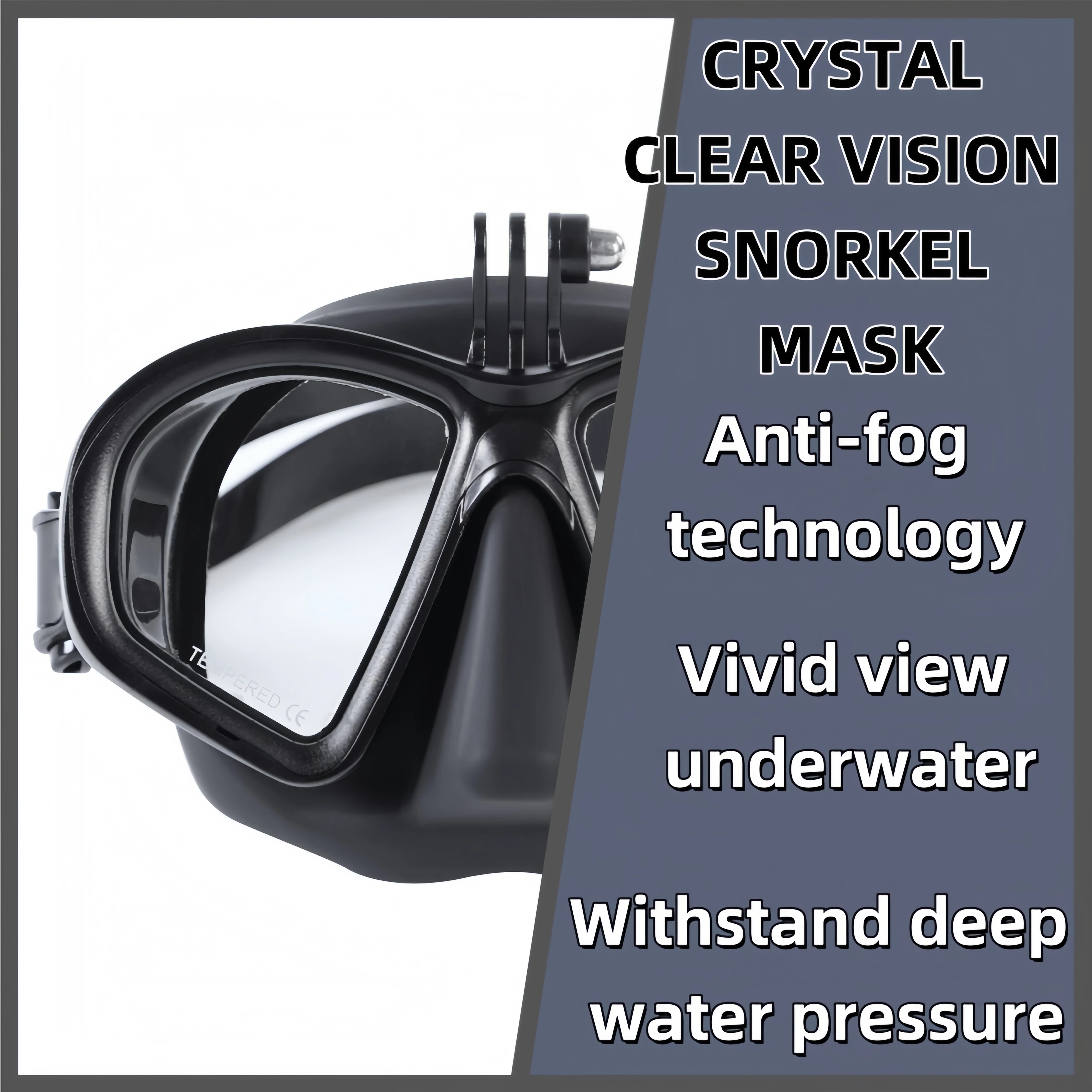 كاميرا تحت الماء مكافحة الضباب رؤية بانورامية أقنعة الغوص نظارات السباحة غص معدات غطس حامل الكاميرا ل Go Pro #3