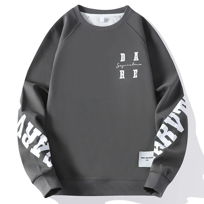 

Осенняя новинка: мужской свитшот с круглым вырезом, повседневная толстовка с длинным рукавом, простая модная базовая кофта, удобная молодежная модель.