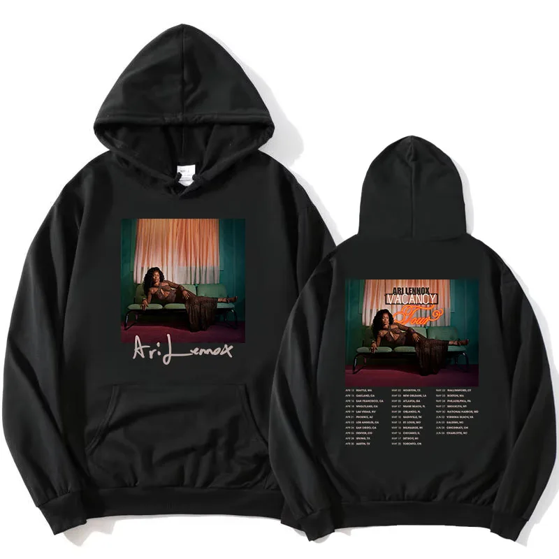 

ARI LENNOX Vacancy Tour 2026 Hoodies Fleece Long Sleeve Female Hooded Sweatshirt Singer Graphic Printing Pullovers Unisex Merch
