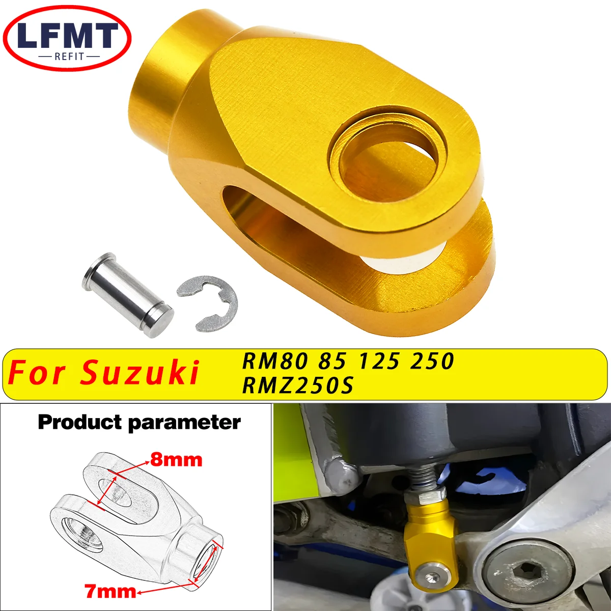 

For SUZUKI RM80 85 100 125 RMX250S/R LTZ400 KAWASAKI KX80 85 100 125 250 Dirt Bike Motorcycle CNC Rear Brake Clevis 1998-2019