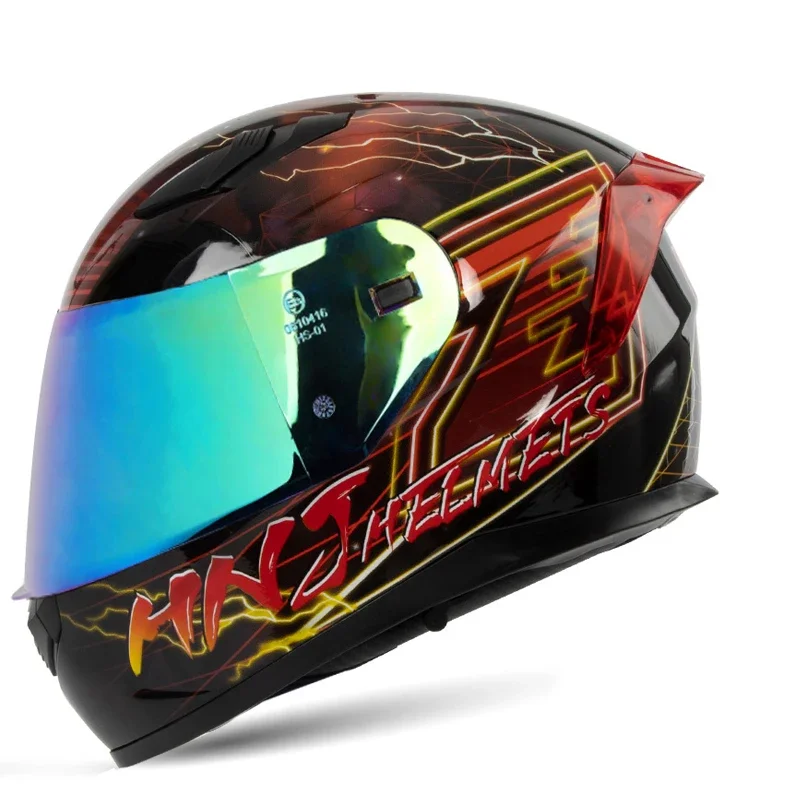 

HNJ High Quality Racing Full Face Helmet Full Face Helmets Motorcycle Racing Anti-fog Film Adults Classic Motor Cycle Helmets