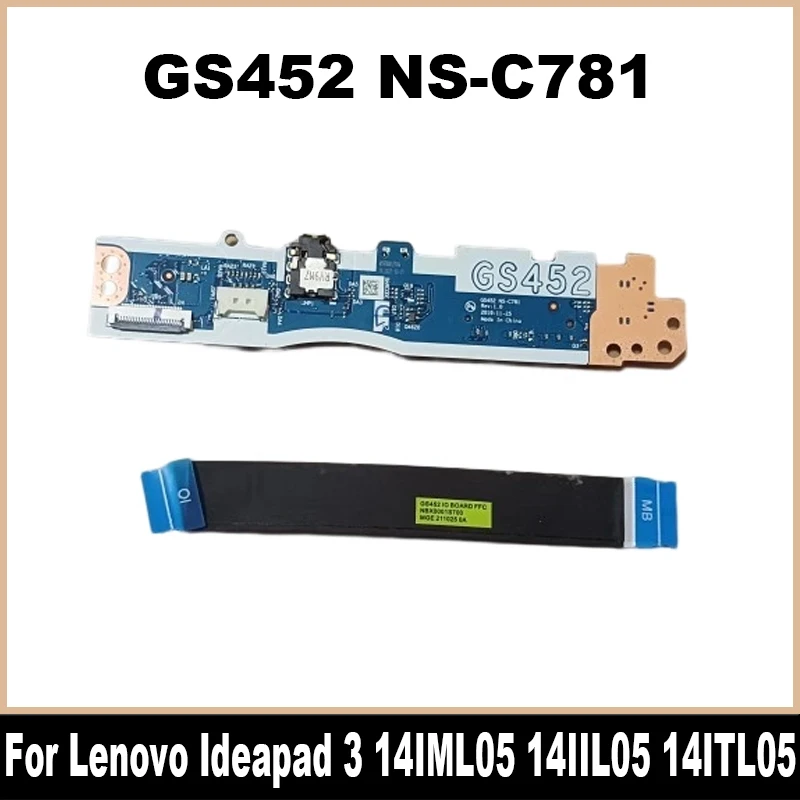 GS452 NS-C781 5C50S25039 For Lenovo Ideapad 3 14IML05 14IIL05 14ITL05 81WA 81WD Audio Power Botton SD CARD READER Board Tested