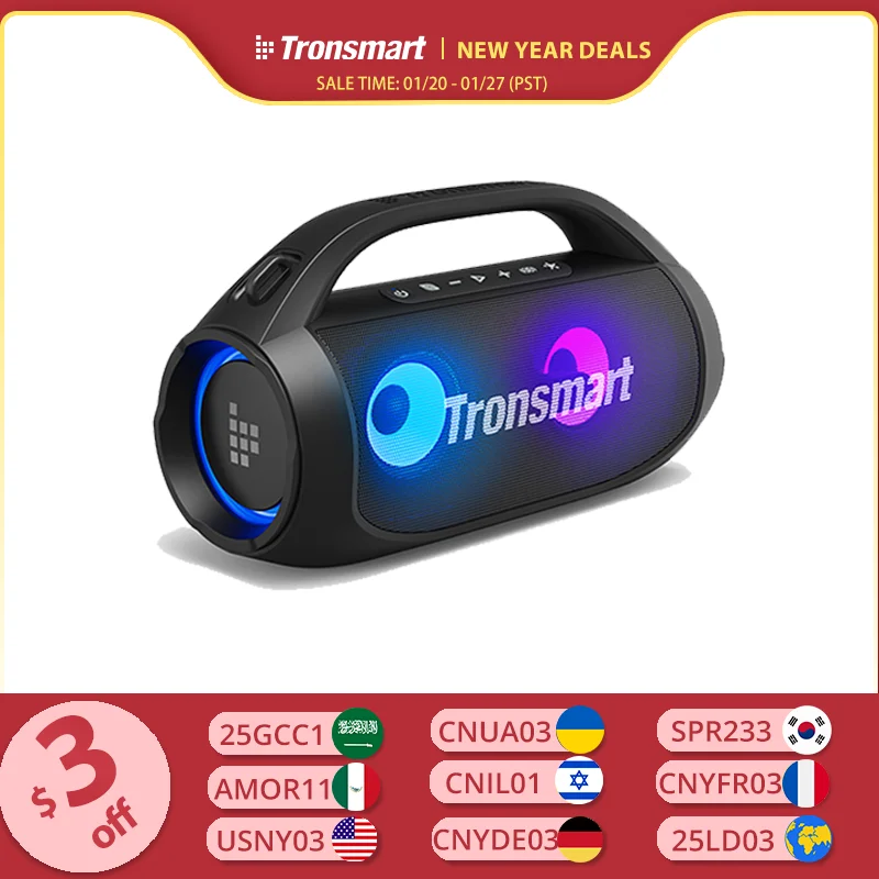 Tronsmart Bang SE Speaker Bluetooth Powerful Speaker with 24-Hour Playtime, Bluetooth 5.3, Portable Handle, for Camping, Outdoor