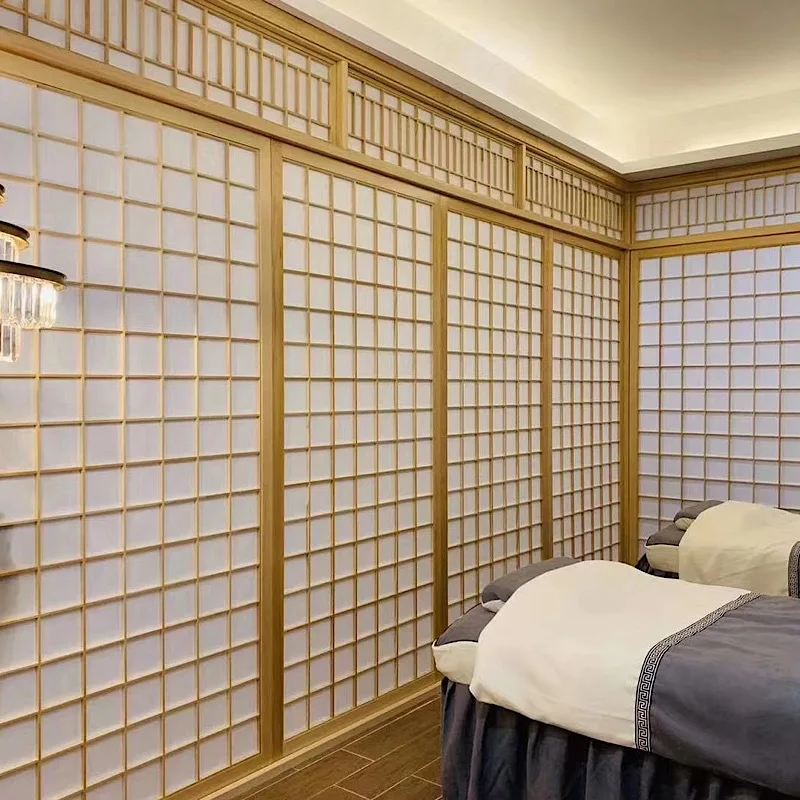 multi-functional solid wood slats, partition boards, indoor sliding doors, family office, bedroom, living room furniture