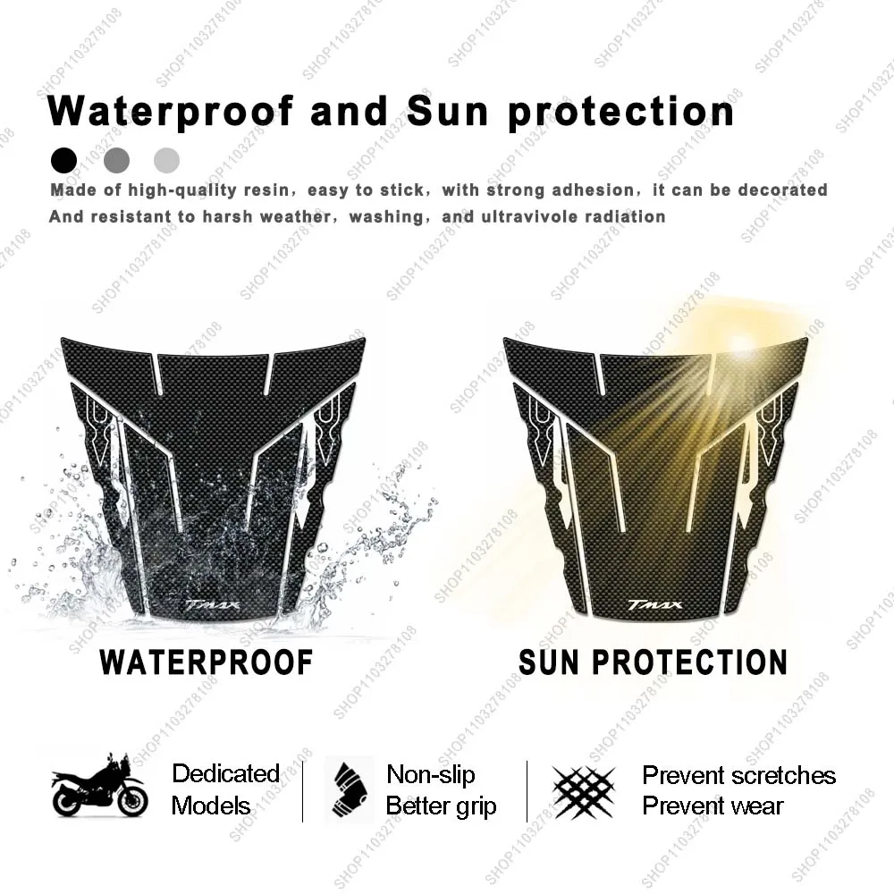 Motorcycle Accessories 3D Epoxy Resin Sticker Fuel Tank tail Protective Decal  Waterproof for TMAX 500 T MAX 2008 2011
