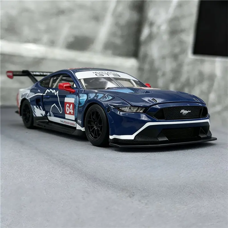

1:24 Ford Mustang GT3 #64 Alloy Track Racing Car Model Diecasts Metal Muscle Sports Car Vehicles Model Sound Light Kids Toy Gift