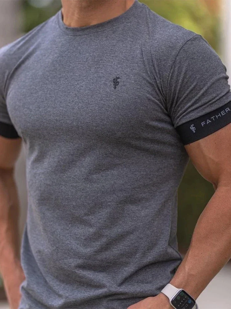 NEW High Quality Men T-Shirt Summer Running Short Sleeve Gym Sports Training Tops Outdoor Jogging Leisure Breathable T-Shirt men