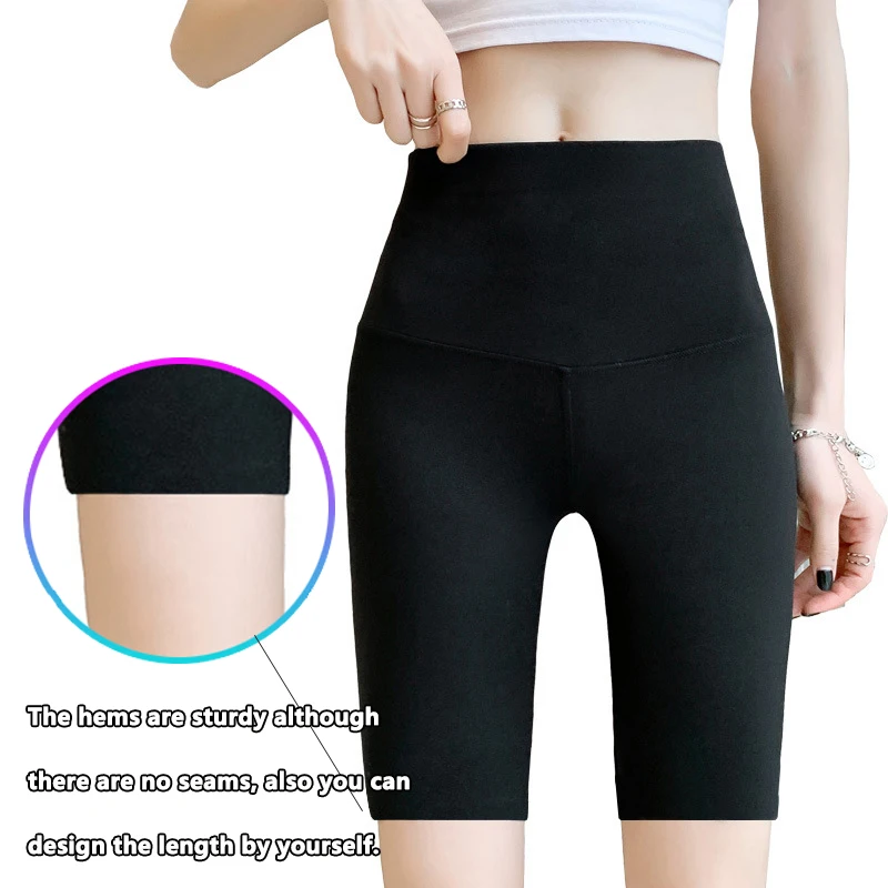 Pantalones cortos de ciclismo sin costuras para mujer, Shorts de cintura alta, informales, ropa de calle, Verano