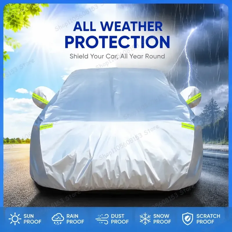 For Changan Auchan Kesai 5 Car Cover Full Coverage Rainproof UV Sun Protection Heat Insulation Universal Fit Outdoor Auto