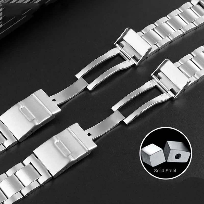 316 Solid stainless steel strap suitable for Longines Concas steel band L3.642.4 L3.781.4 series watch chain accessories 21mm