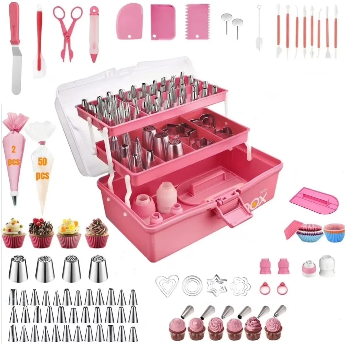 236Pcs Cake Decorating Tools Piping Bags and Tips Set Cake Decorating Supplies Kit with Frosting Tips for Beginners,Baking Tools