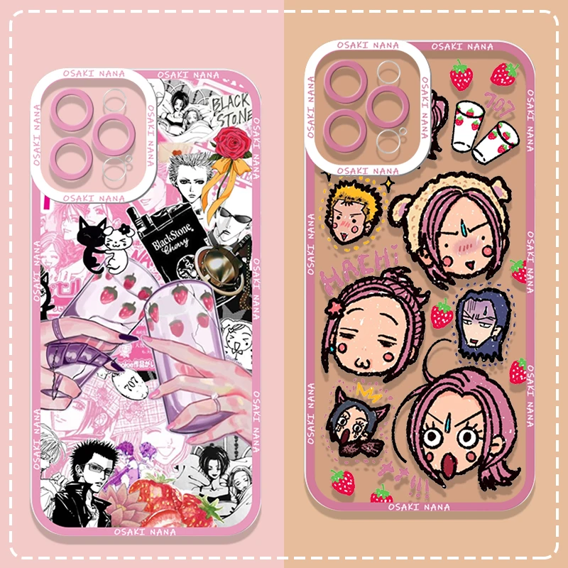 Funda de teléfono con dibujos animados de Anime Oosaki Nana para IPhone 16 Pro Max 15 14 13 12 11 Mini 16e X XR XS SE2 7 8 14 Plus, funda suave transparente