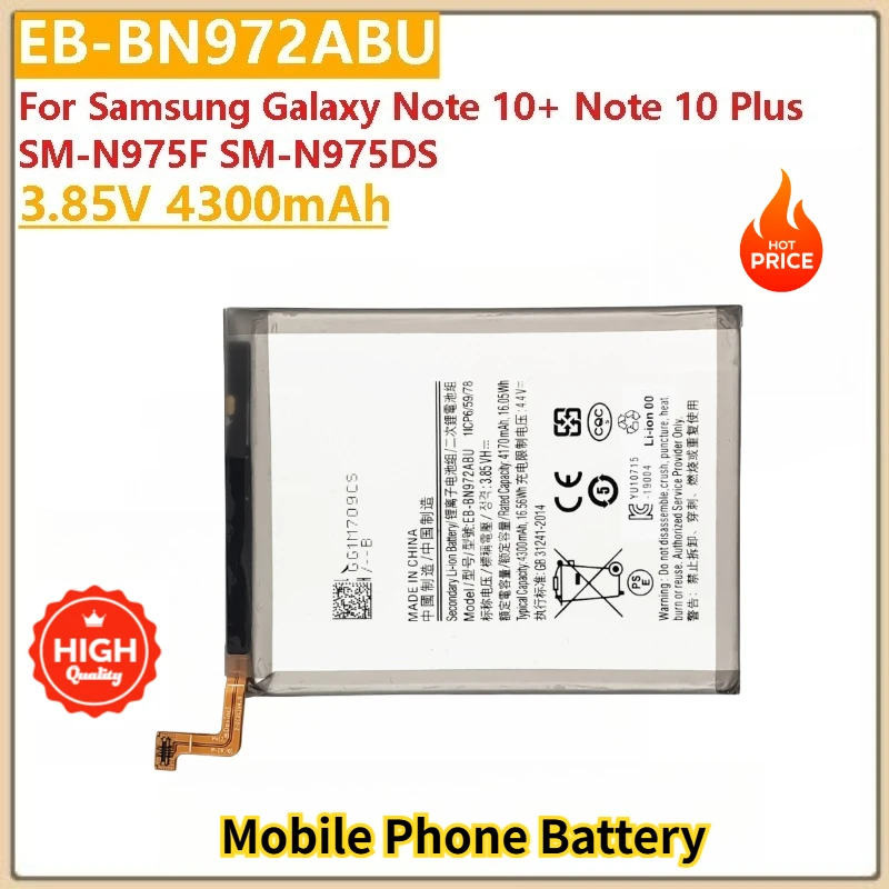 EB-BN972ABU High Quality Phone Battery 3.85V 4300mAh For Samsung Galaxy Note 10 Plus Note 10+SM-N975DS SM-N975F Brand New