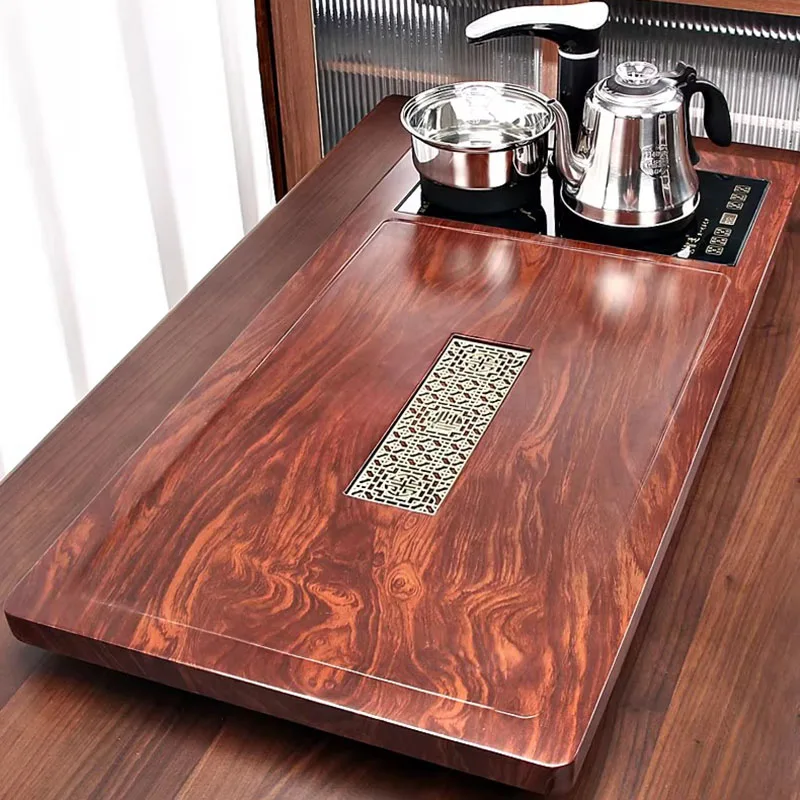 

Hospitality Luxury Tea Tray Kung Fu Living Room Long Rectangle Chinese Office Office Tea Tray Luxury Bandejas Home Decorationgs