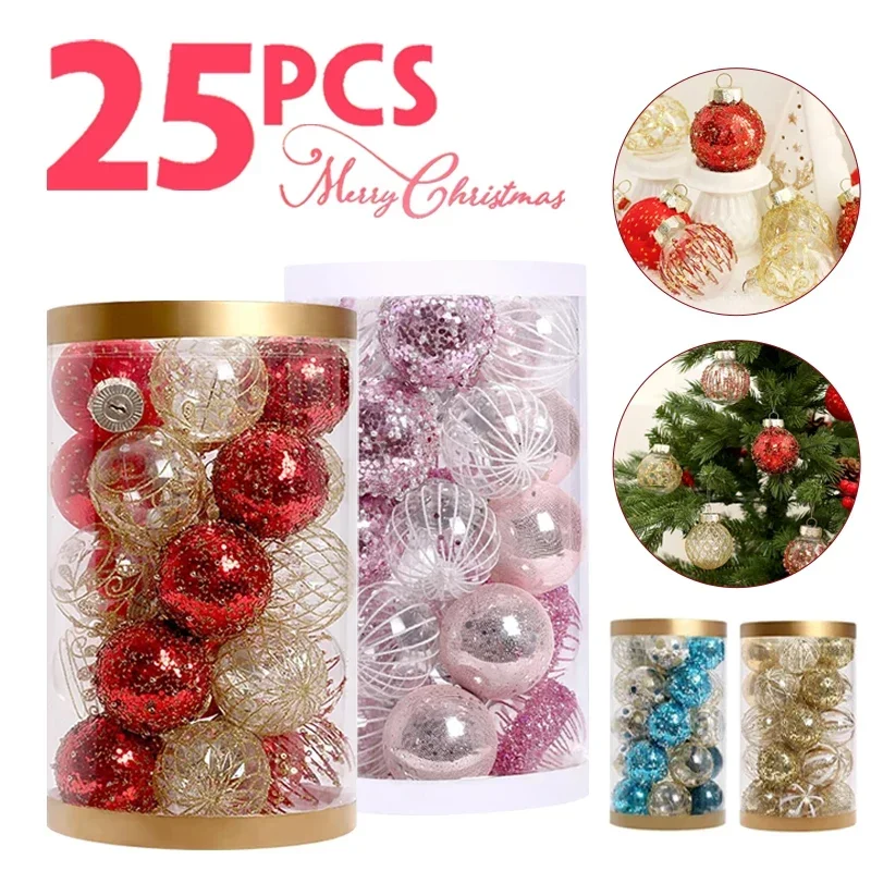 25/65pcs Christmas Balls Multicolor Xmas Tree Decoration Ornaments Set for Home  New Year Holiday Party Christmas Decor Navidad