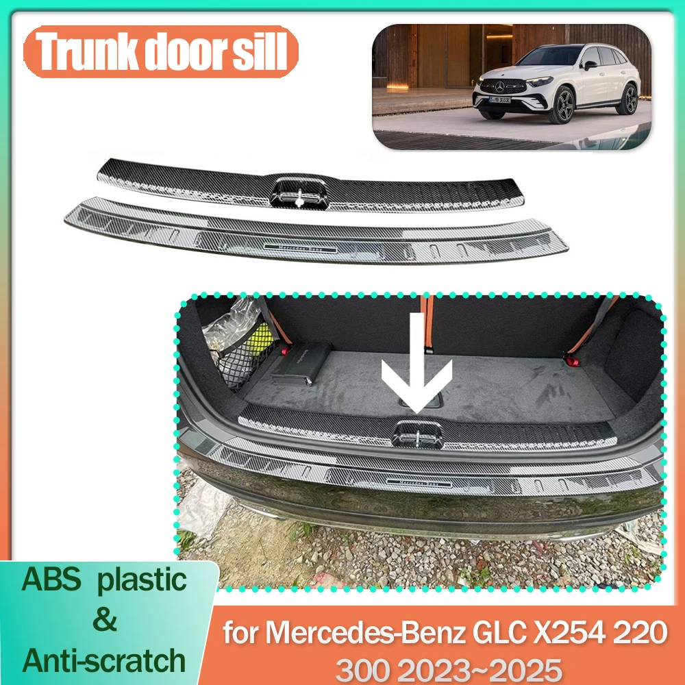 

Car Trunk Door Sill for Mercedes-Benz GLC X254 220 300 2023~2025 ABS Threshold Scuff Guard Plate Trim Strips Sticker Accessories