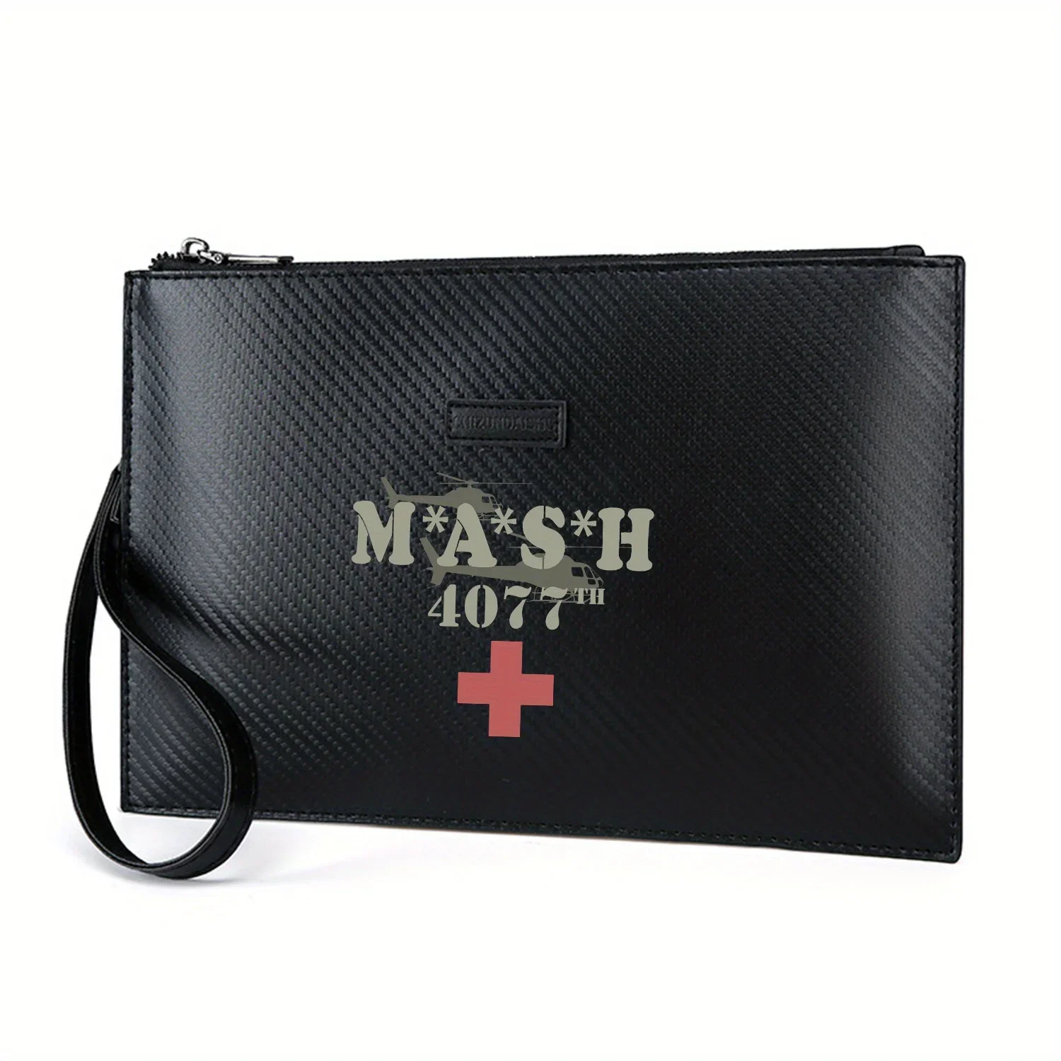 

MASH medical helicopter sign Elegant Printed PU Men's Handbag Fashionable and Practical for Everyday Carry