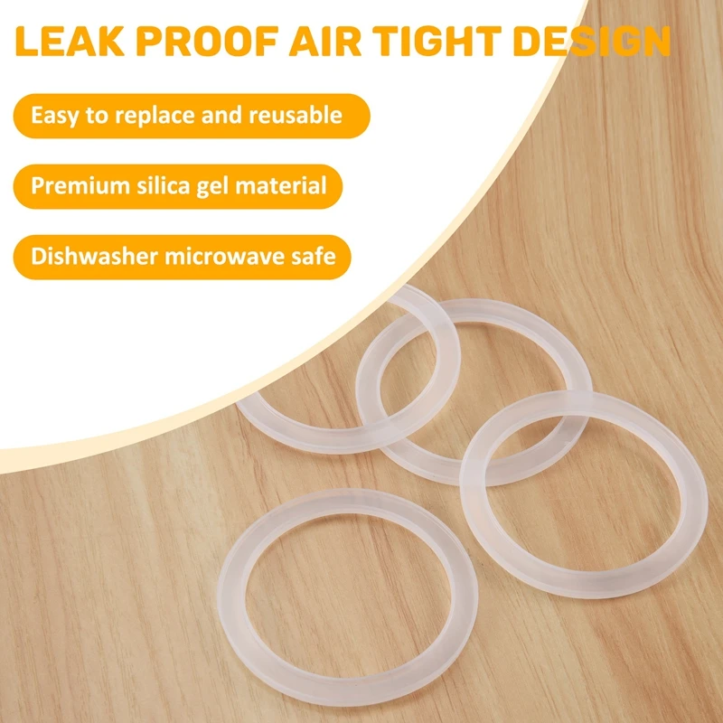 SDFC-Silicone Sealing Rings Gasket For Leak Proof Jar Lids (24 Pack, Regular Mouth)