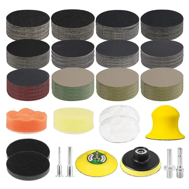 

AUAU-133 PCS Sanding Disc Drill Polishing Kit Sanding Attachment, 3 Inch Wet Dry Headlight Restoration Kit, Sandpaper