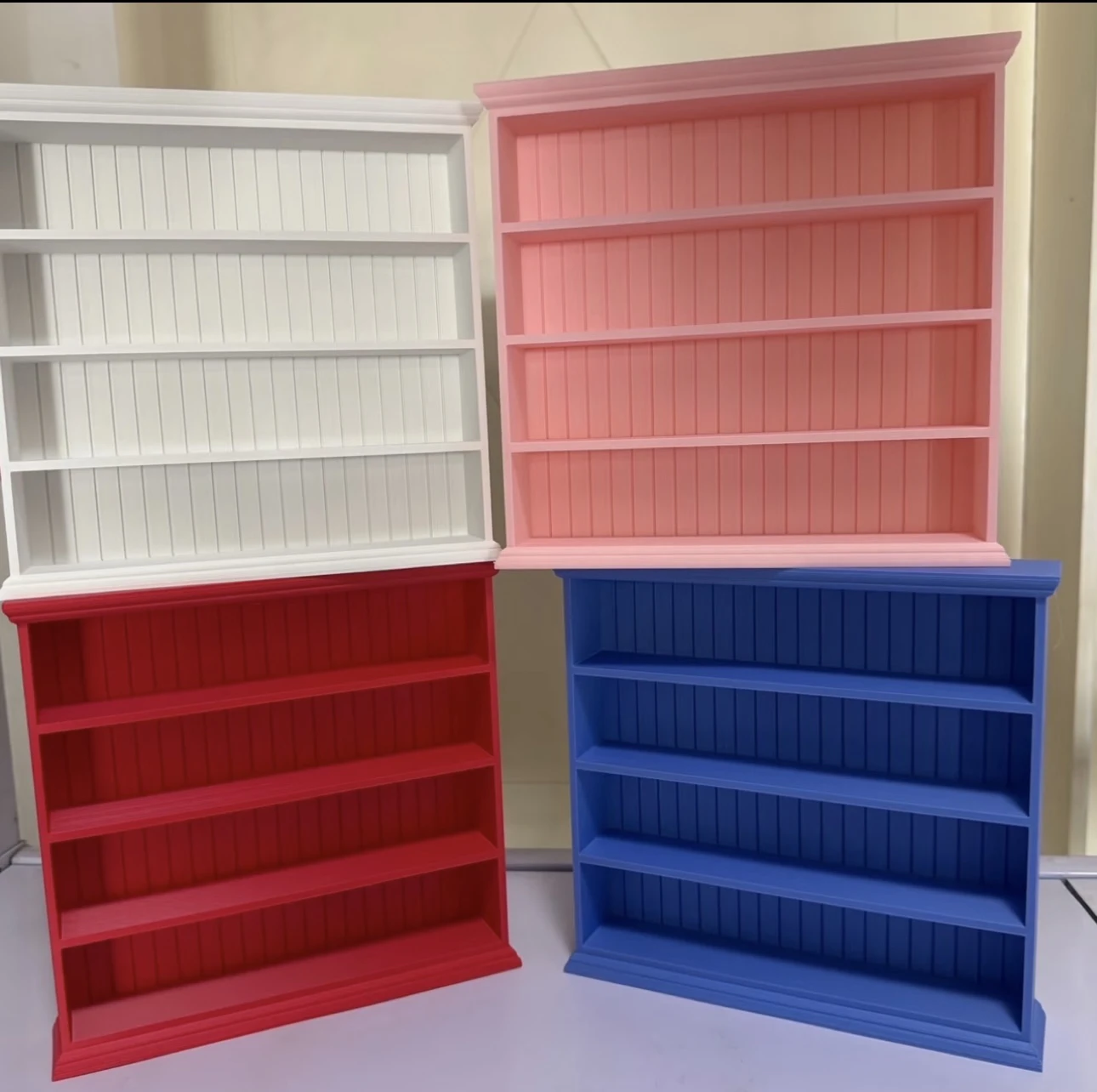 

KT 3D Printed Four-Layer Bookelf Display Stand Toy Storage Cabinet Dollhouse ature Display elf Home Organization