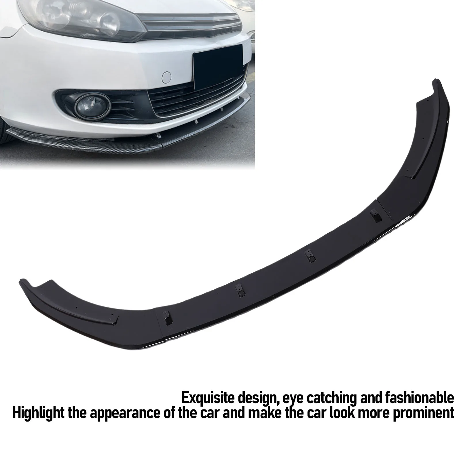 

Комплект кузова переднего бампера, защитный комплект из 3 предметов, спортивный вид, спойлер для переднего бампера, замена спойлера для 6 MK6 Standard 2008-2012 для автомобиля