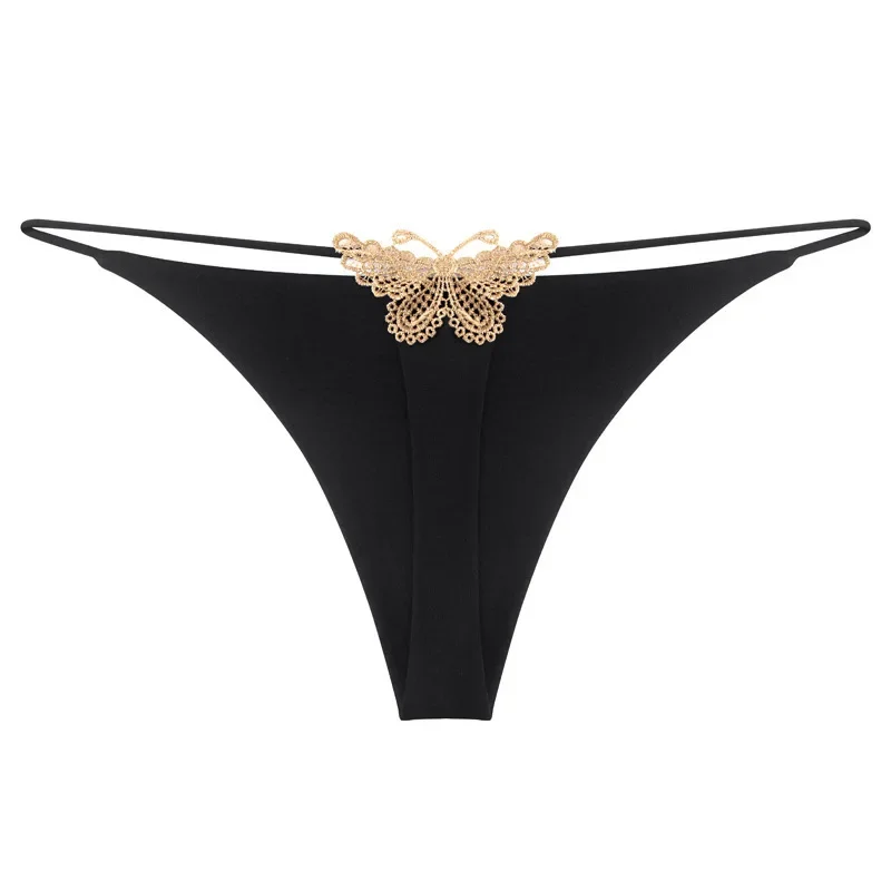 

Double Thin Ribbon Sexy Thong Butterfly Embroidery Low Waist Sexy Panties Women Thongs Women Sexy Lingerie sissy panties