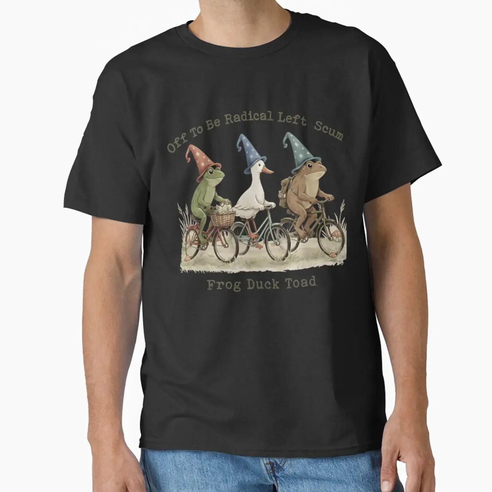 Off To Be Radical Left Scum Funny Wizard Frog Duck Toad Design Classic T Shirt vintage Washed Comfortable Unisex