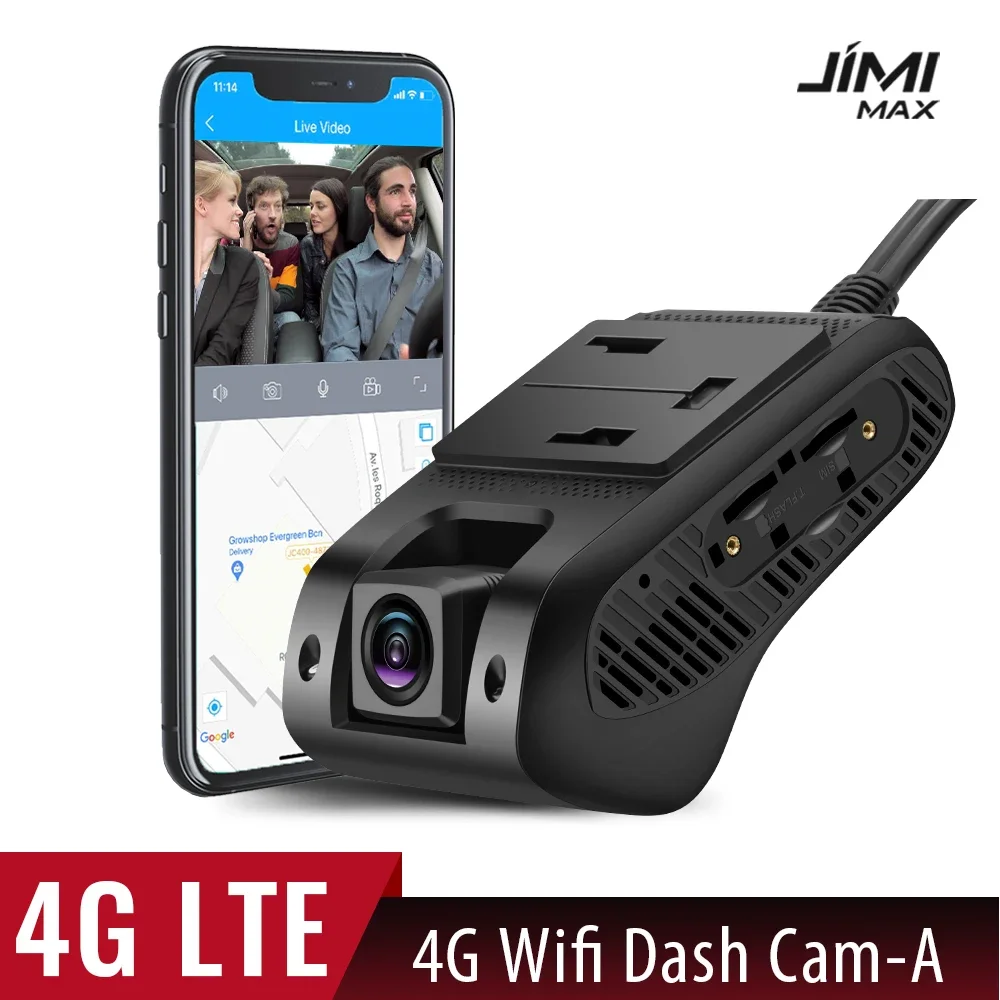 JIMIMAX 4G Dash Cam For Car JC400P 24h Parking Monitor Wifi Hotspot Dual Recorder Live Video Vehicle GPS Dashcam Remote Talking