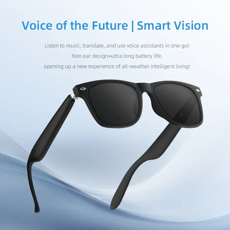 Business AI Glasses Translator Bluetooth Headphones Anti-Blue Light Sunglasses Hi-Fi Audio Earbuds Real-Time Translation Headset - view 6