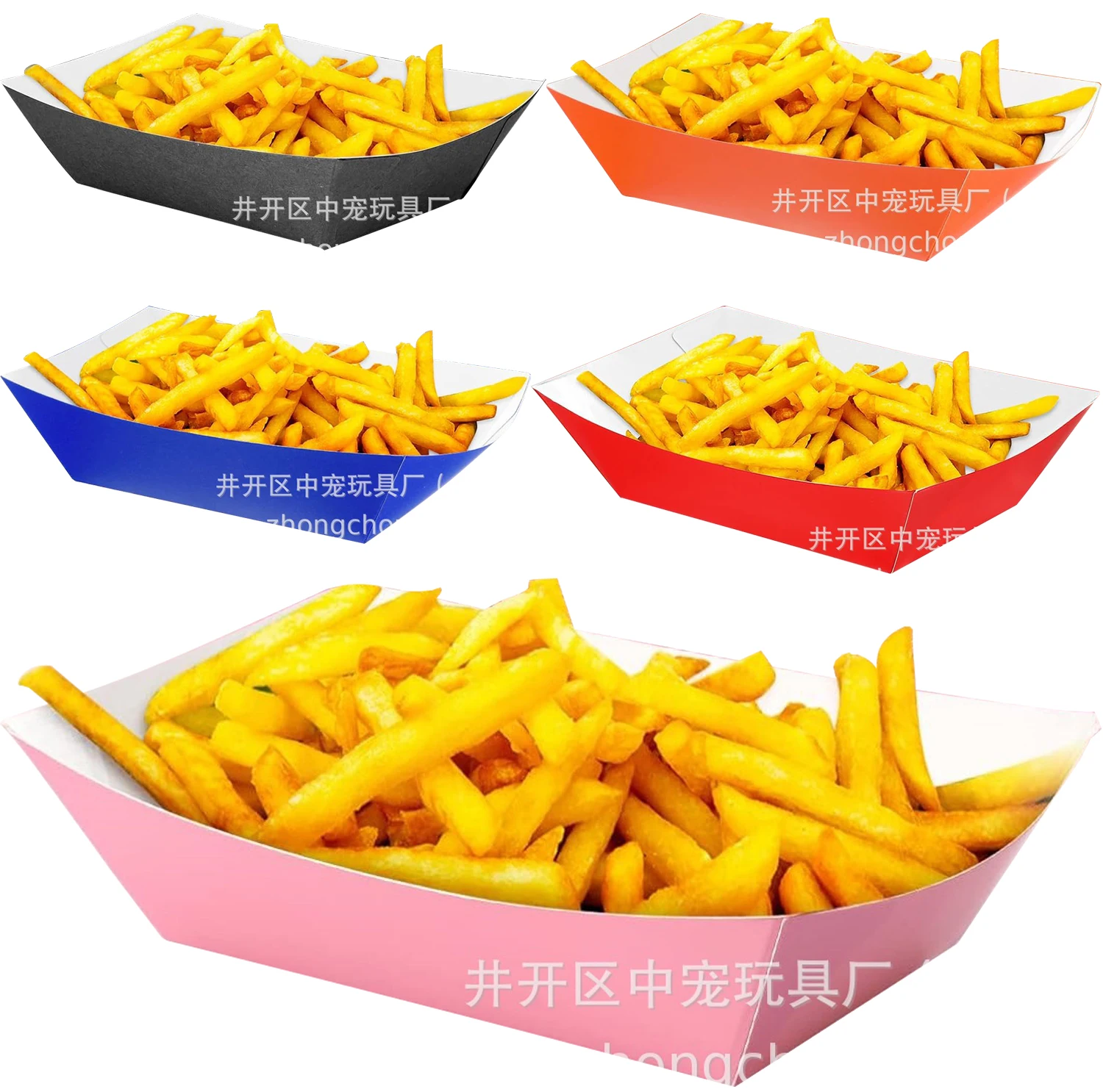 6/12/18/24/30pcs Paper Box Shipping Box Solid Color Coating Food Plates Boats Sushi Candy Boxes Event Birthday Party Decorations