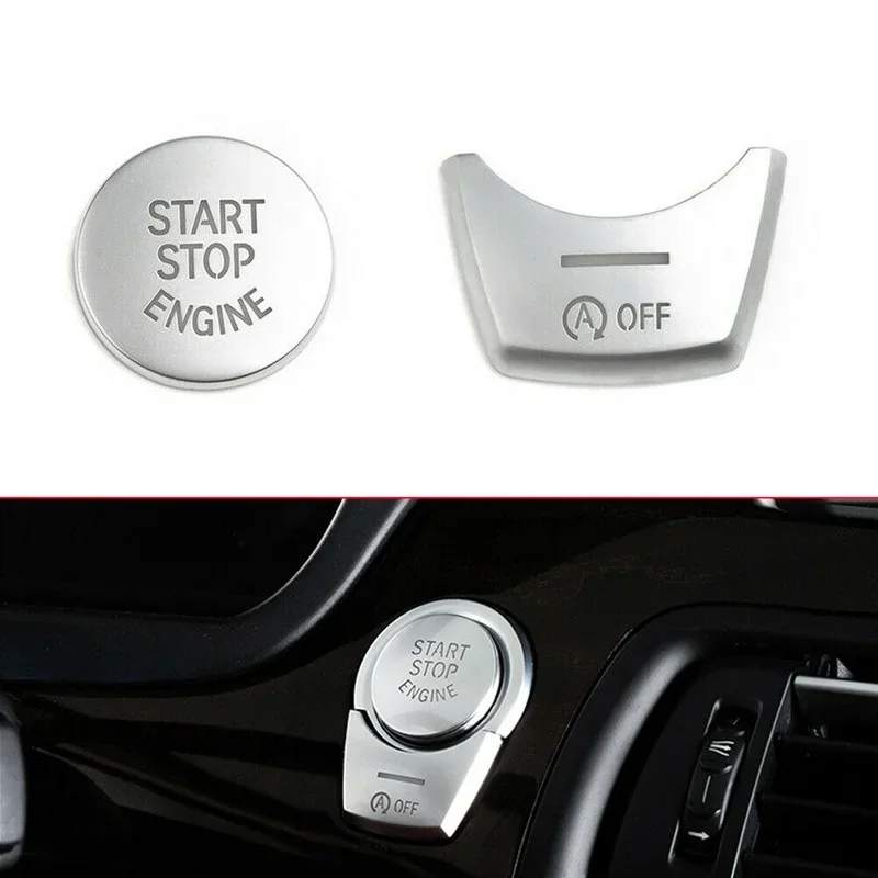 

For BMW 5 Series F10 GT F07 2011-17 Car Engine Start Stop Push Button Covers Trim Stickers Interior Silver Car Decor Accessories