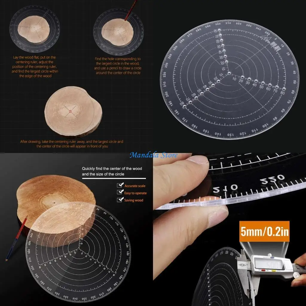 

U2JC Woodturning Round Center Finder Woodworking Circles Drawing Tool L/S