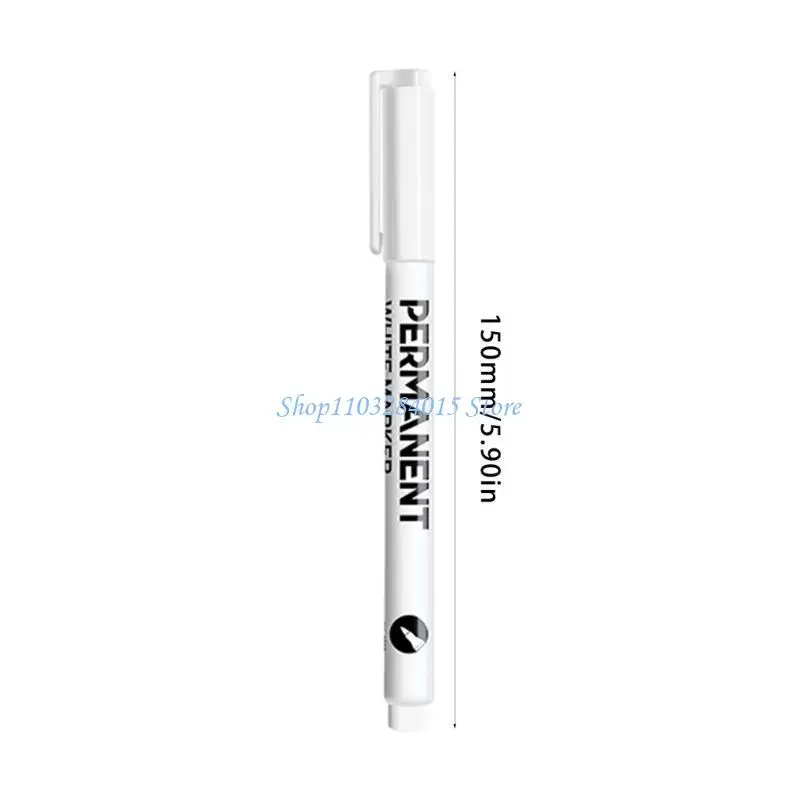 R6FF 0.2mm Tip White Permanent Marker For Painting on Paper Leather Metal Glass