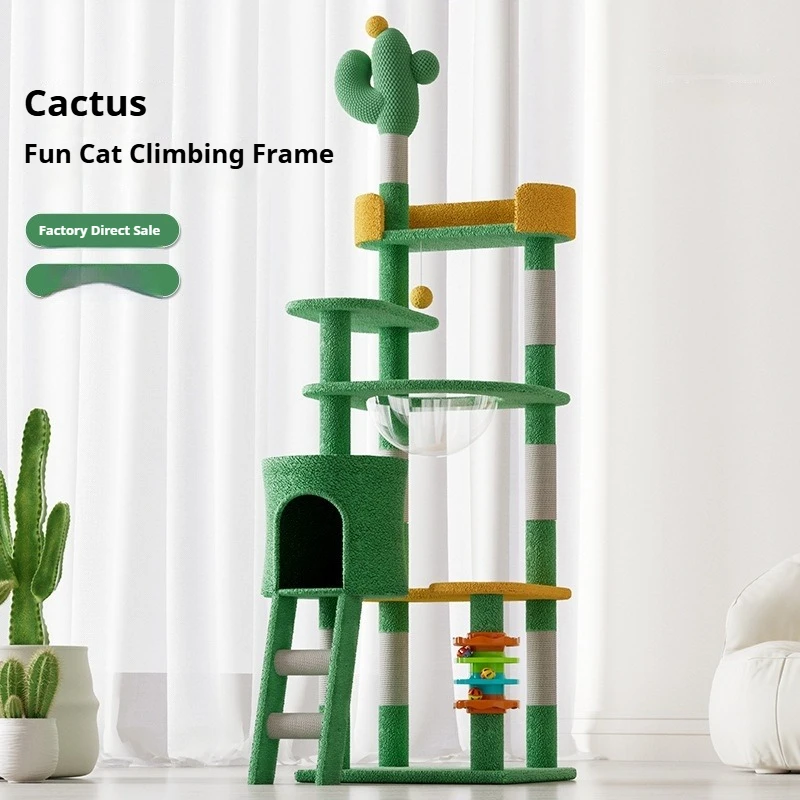 Kaktus-Klettergerüst für Katzen, Winterkatzennest, Kratzbaum, Raumschiff für Katzenrahmen, großes Katzenspielzeug, Sprungplattform für Katzen, Haustiernest