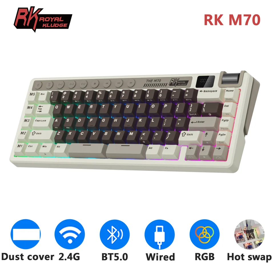 RK ROYAL KLUDGE M70 カスタマイズキー ゲーマーキーボード ホット