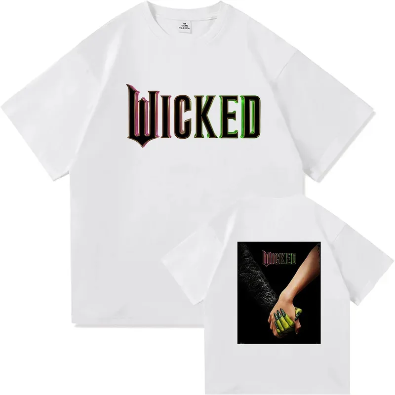 

Футболка Wicked Movies с коротким рукавом, повседневные женские и мужские футболки, футболка с забавным графическим принтом и круглым вырезом, хлопок w;3'f,6;t.8'