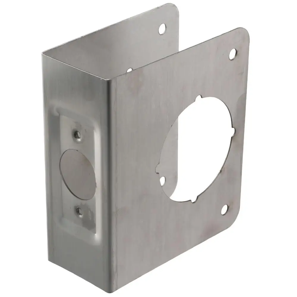 Stainless Steel Door Reinforce Durable Silver Single Bore Hole Reinforcement board Door Lock Plate Home Door