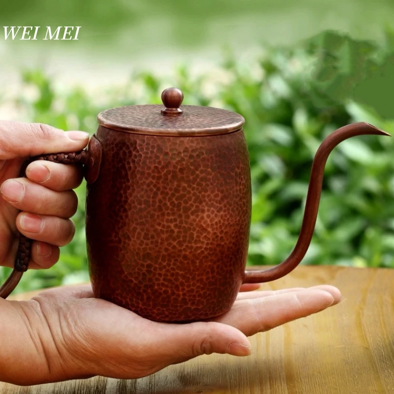 

Несколько стилей, винтажный медный кофейник ручной работы, походный чайник для воды с гравировкой и текстурой молотка, чайник, посуда