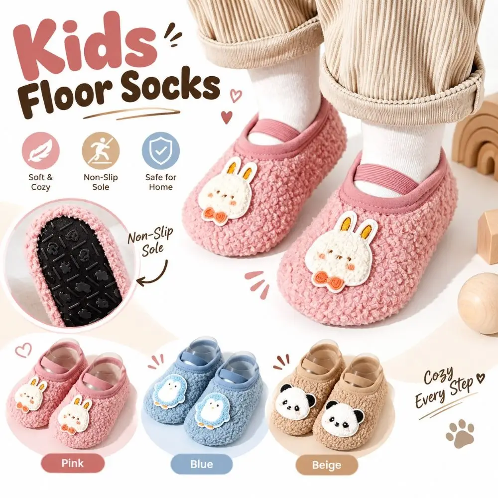 New Non Slip Soled Floor Socks Cartoon Animals Soft Indoor Socks Warm Cozy Infant First Walkers Toddler