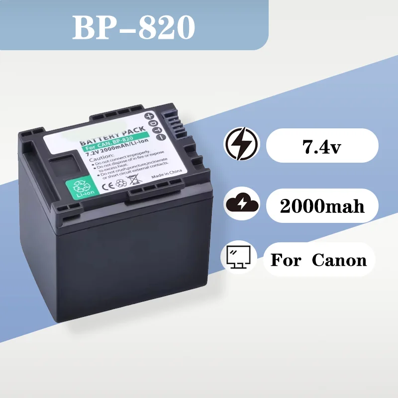 

BP820 Camera Battery 2000mAh 7.4V Rechargeable Lithium Battery Compatible ForCanon XA20 XA25 HF G30 HF M30 HF M31 HF M40