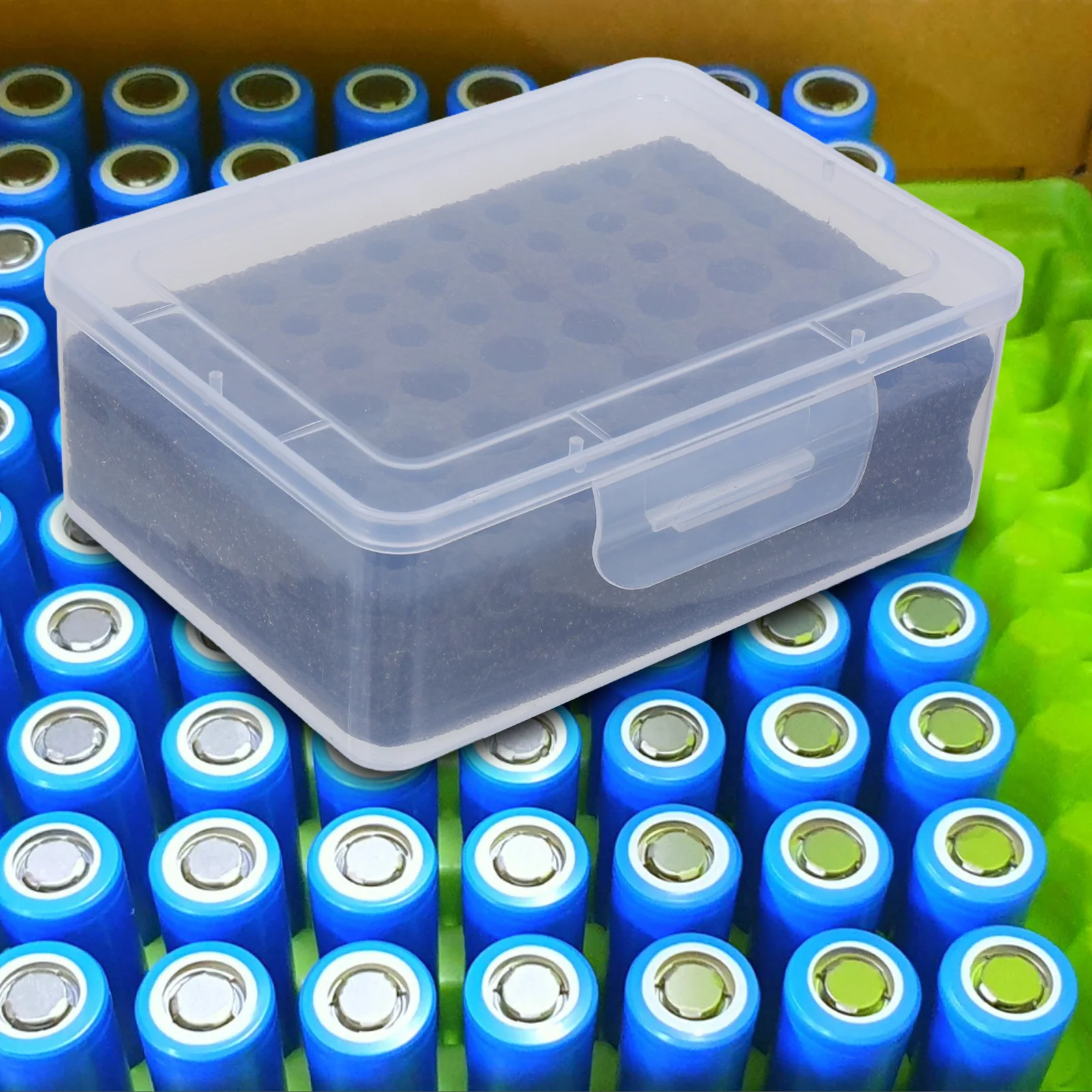 Multi Compartment Box for Aa Aaa - Clear Plastic Storage Organizer Holder Case Stackable Design for Home