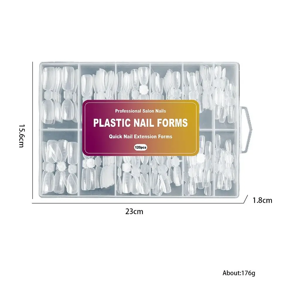 Moule pour ongles en Poly, couverture complète, double forme, système d'ongles en acrylique, formes supérieures, Extension de Gel pour ongles, moules supérieurs avec échelle, fausse pointe, bricolage