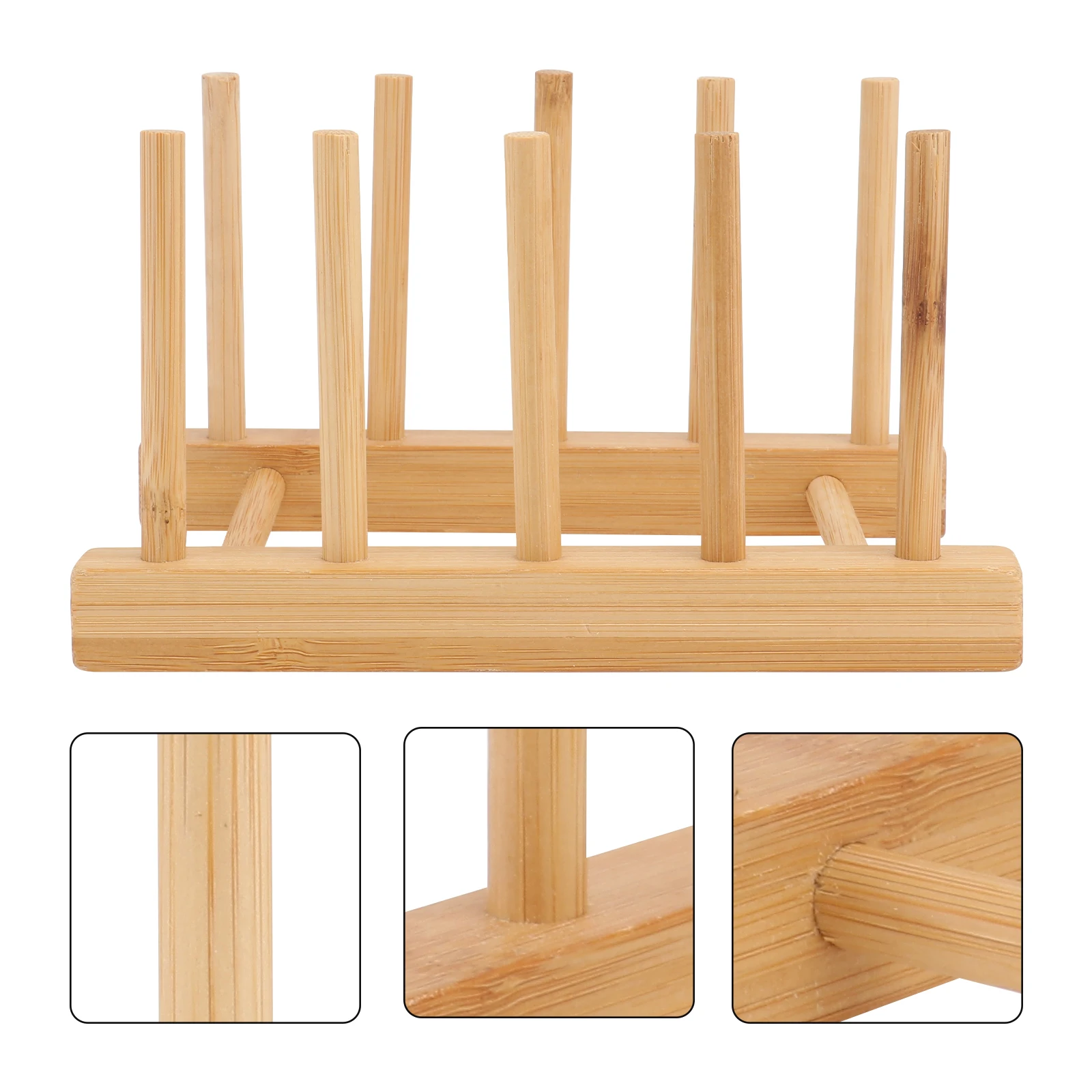 

Bamboo Dish Drying Rack Foldable Pot Cover Holder Eco Friendly Space Saving Drainer Kitchen Utensil Pad Storage Solution