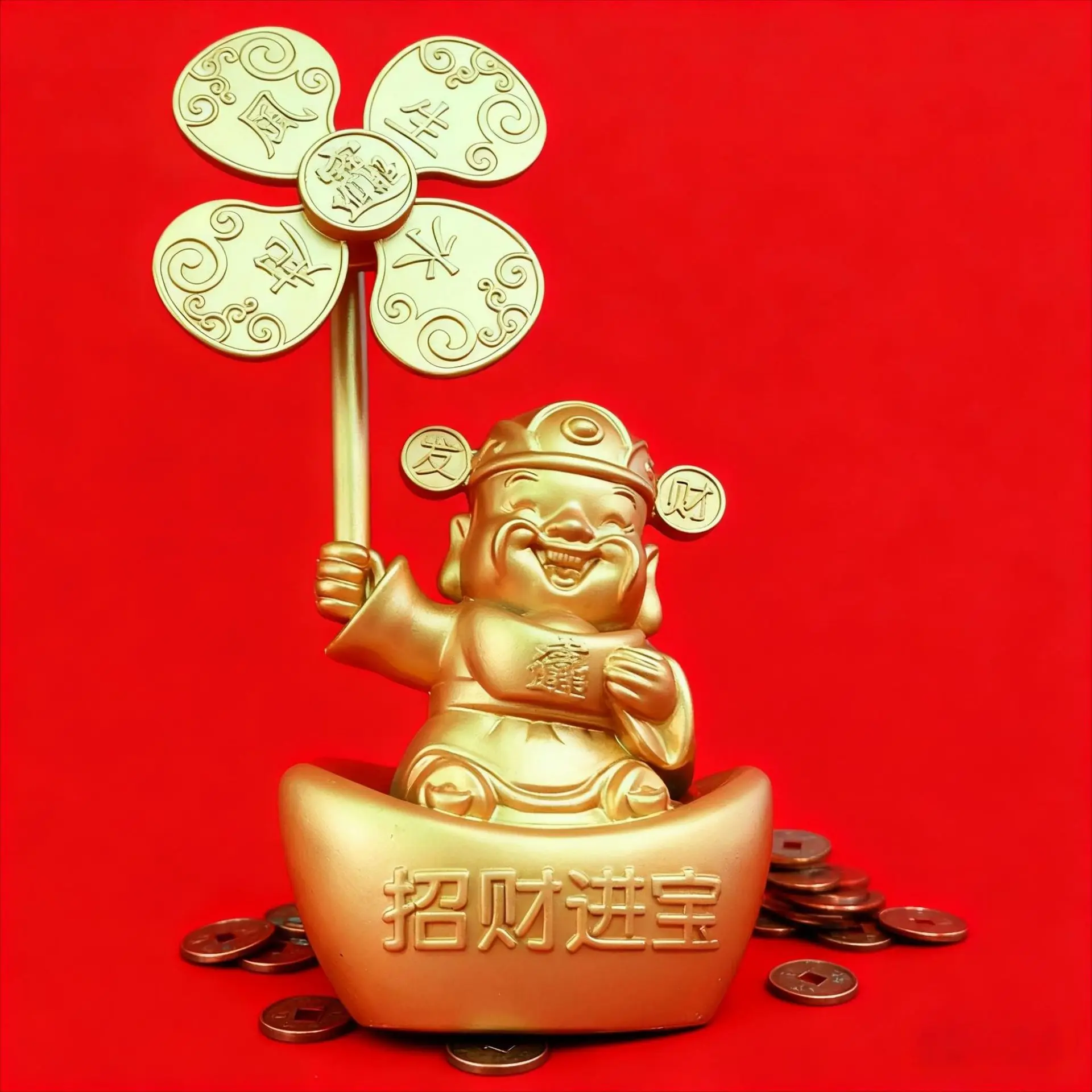 2026 Fengsheng Shuiqi Yuanbao: Украшение-талисман Бога Богатства, приносящее удачу для офиса, дома и гостиной