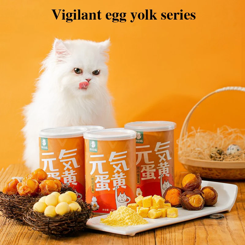 

Genki series quail egg yellow freeze-dried cat snacks chicken kitten cat nutrition fattening hair gill canned pet cat