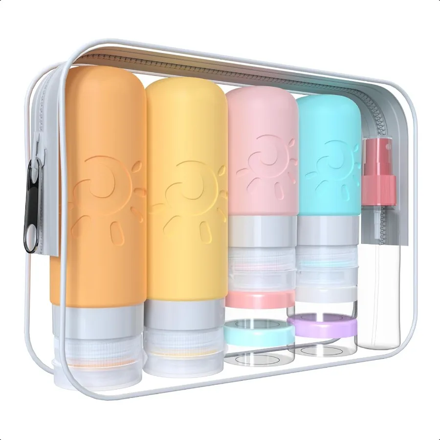 

18 Pack travel Bottles for Toiletries TSA Appd Silicone Travel Containers Leak Proof Refillable Travel Accories for Shampoo Con