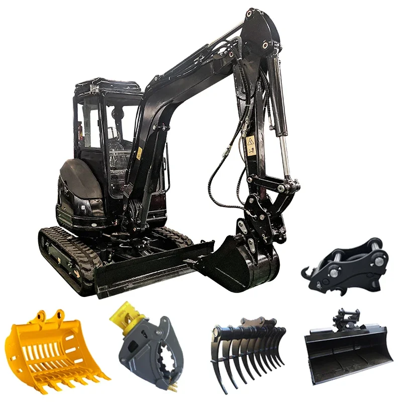 Excavators Machine Automation Hydraulic Mini Small Micro Crawler Bagger Digger Mini Excavator 1 2 3 Ton