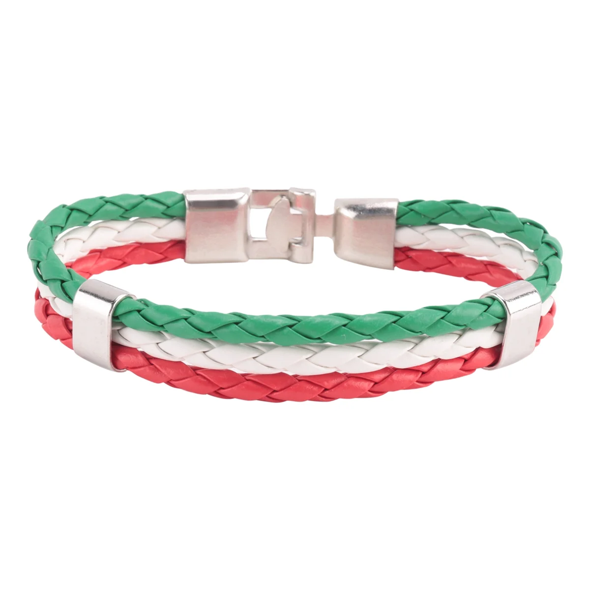 Ювелирный браслет FZFZ, браслет с итальянским флагом, кожаный сплав, для мужчин и женщин, зеленый, белый, красный (ширина 14 мм, длина 21,5 см)