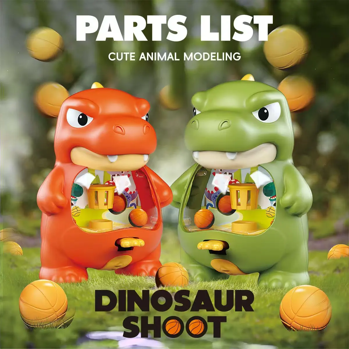 Parent-child Interaction Handheld Desktop Game Early Education Finger Ball Dinosaur Basketball Game Mini Cute Shape